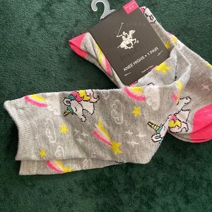 5/$10❤️❤️❤️NEW Unicorn & Rainbows Beverly Hills Polo Club Knee Highs
